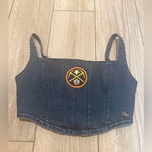 Denver Nuggets Denim Corset Top – Size S